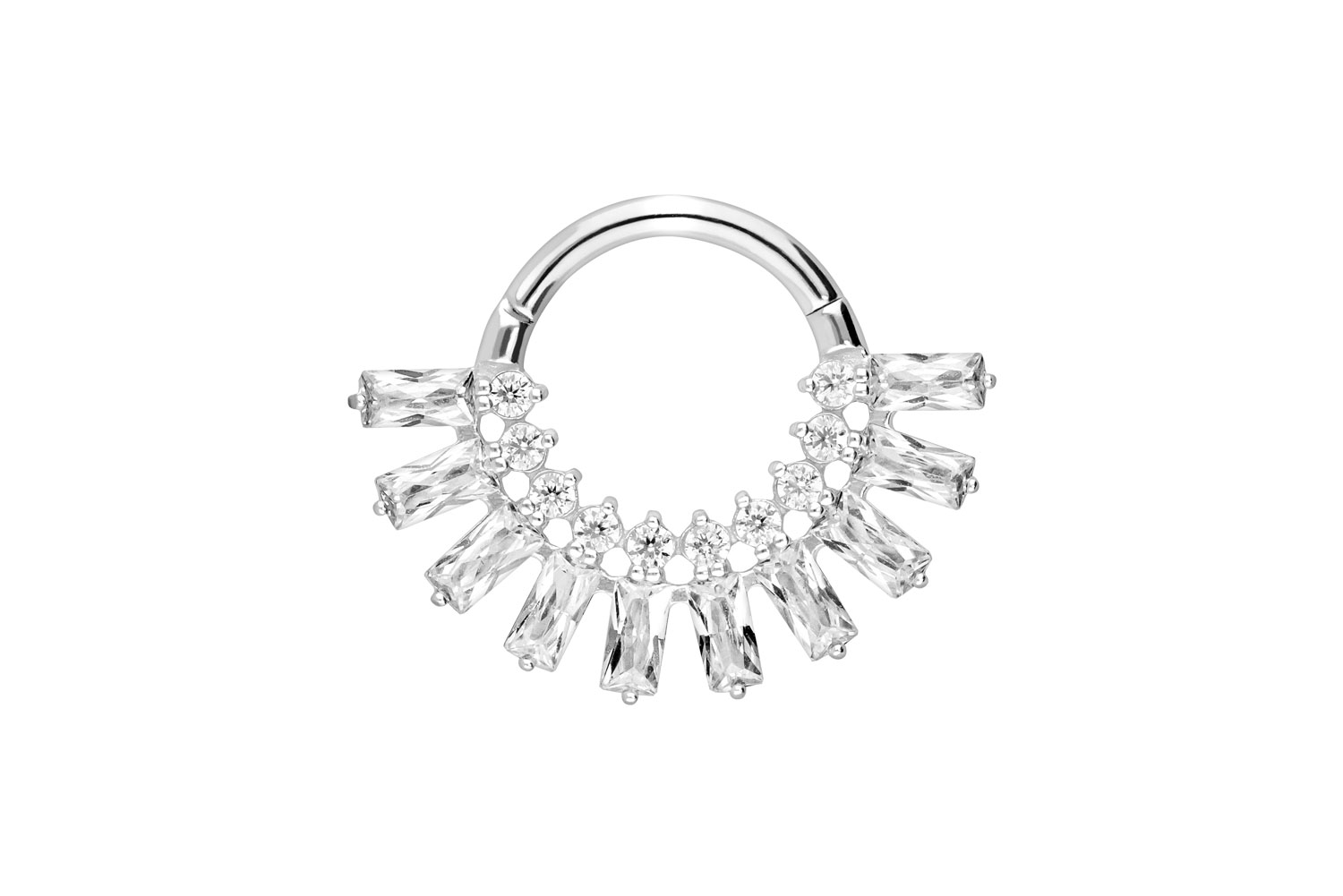 Chirurgenstahl Segmentring Clicker Piercing KRISTALLSONNENSTRAHLEN